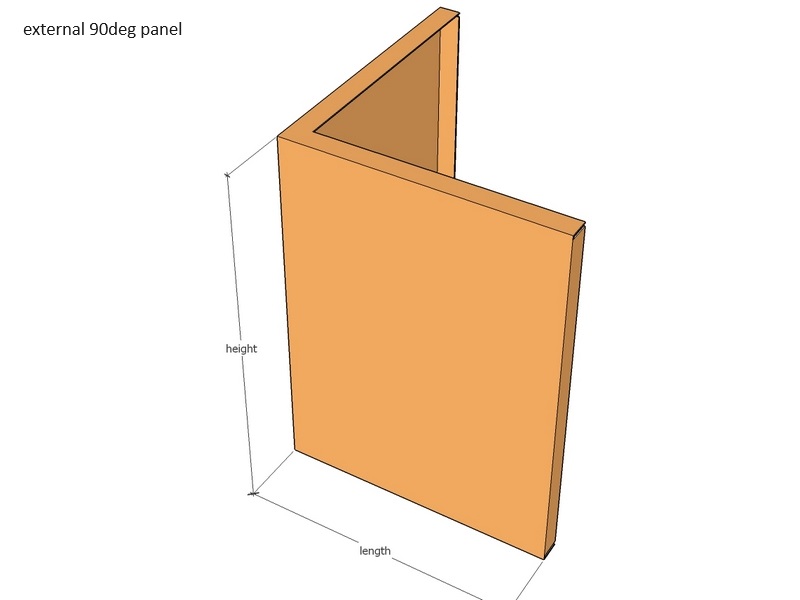 [Cor90Int600-600-897-2] 90deg Int Cnr 600 x 600 x 897 x 2mm