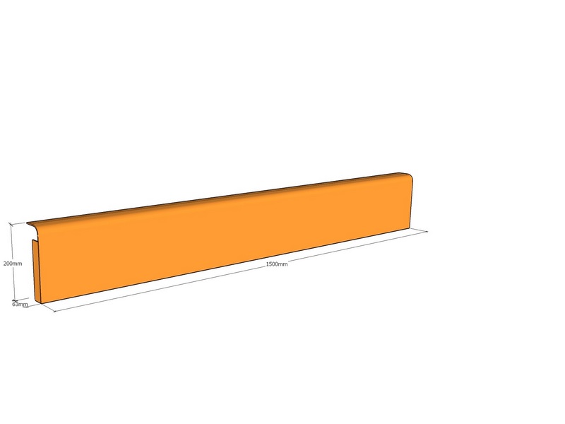 [CorRolEdg1500-200-3] Rolled edge 1500 x 200 x 60 x 3mm