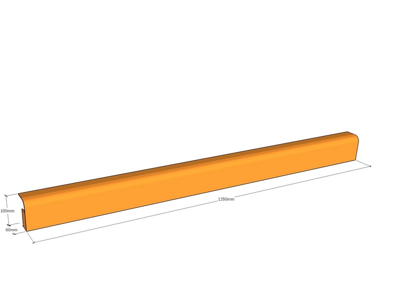 [CorRolEdg1350-100-60-3] Rolled edge 1350 x 100 x 60 x 3mm