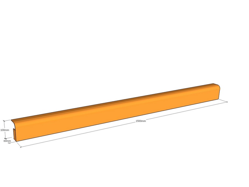 [CorRolEdg1500-100-60-3] Rolled edge 1500 x 100 x 60 x 3mm