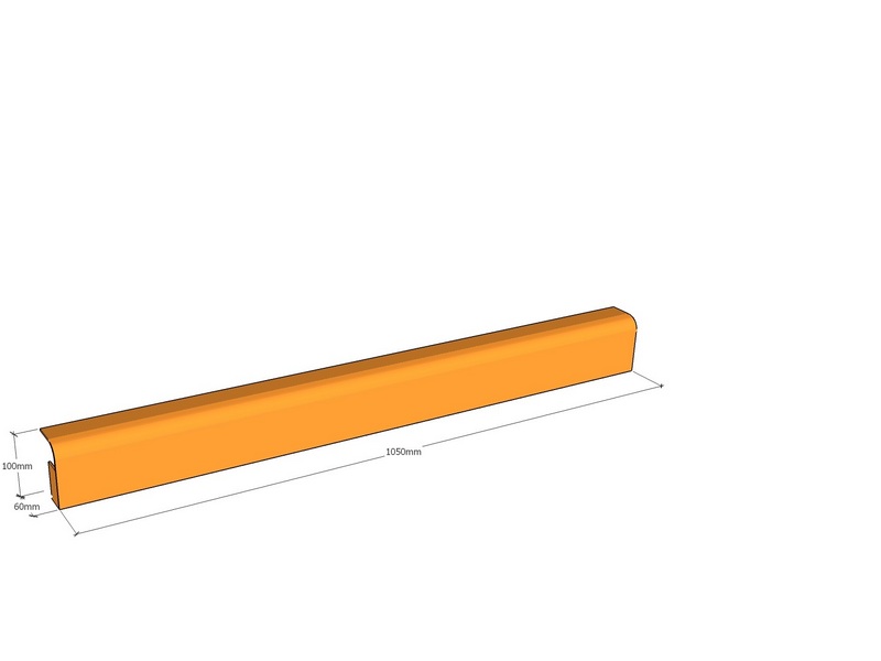 [CorRolEdg1050-100-60-3] Rolled edge 1050 x 100 x 60 x 3mm