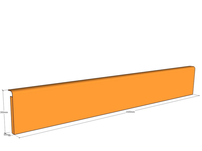 Rolled edge 2100 x 300 x 60 x 3mm