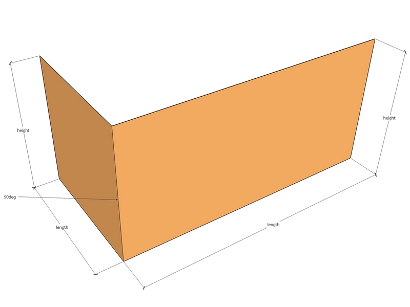 Corten 90deg Cnr 600 x 300 x 200 x 3mm