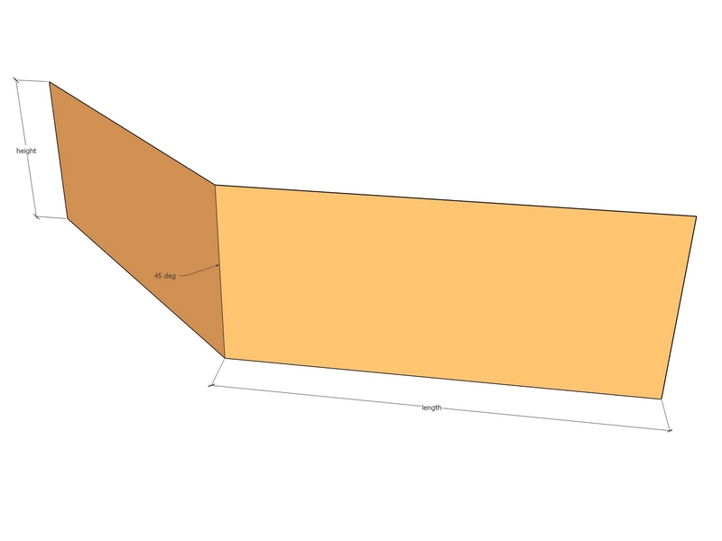 Corten 45deg Cnr 450 x 450 x 400 x 3mm