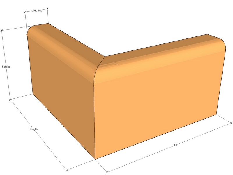 Rolled corner 90deg int 450-450-200-3