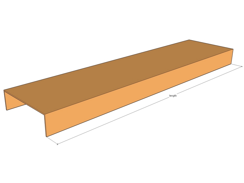 Corten Cap Squ 747 x 215 x 63 x 3mm