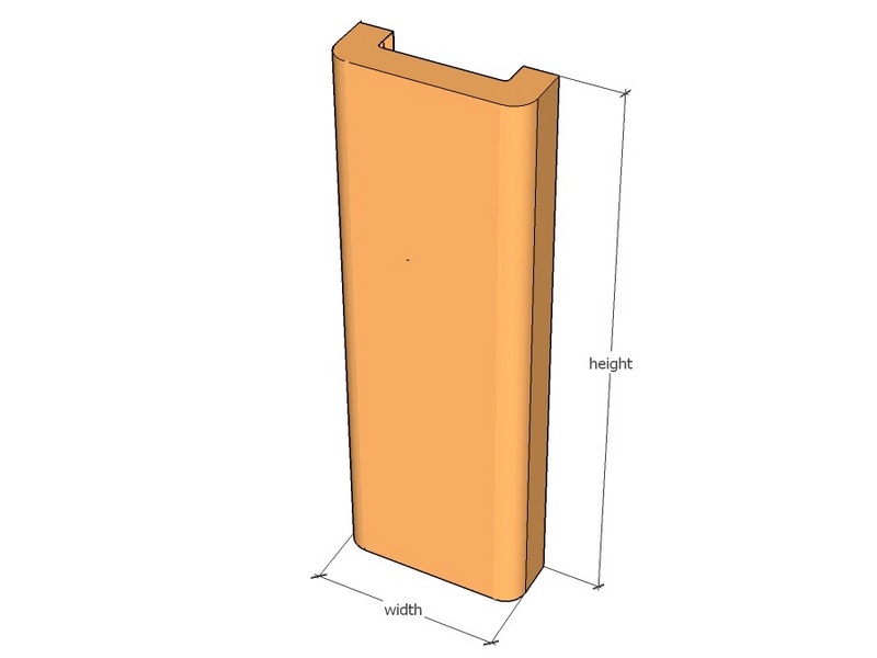[CorRndEndCap447-200-65] Corten Rnd End Cap V 447 x 200mm