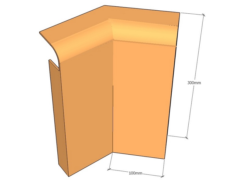 Rolled edge 45deg int joiner-300
