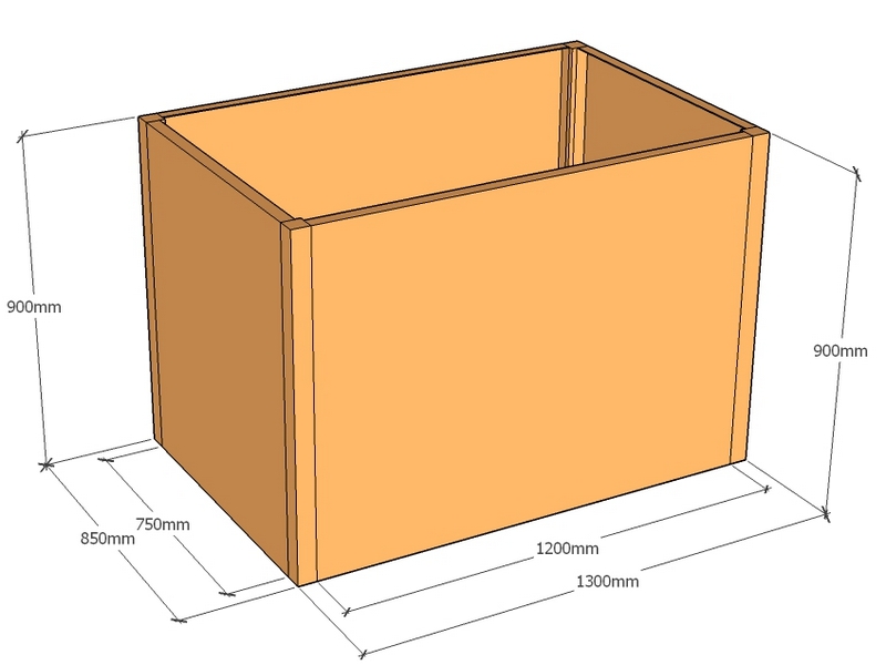 [CorPlaRec1300-850-900] Rectangular planter 1300L x 850W x 900T