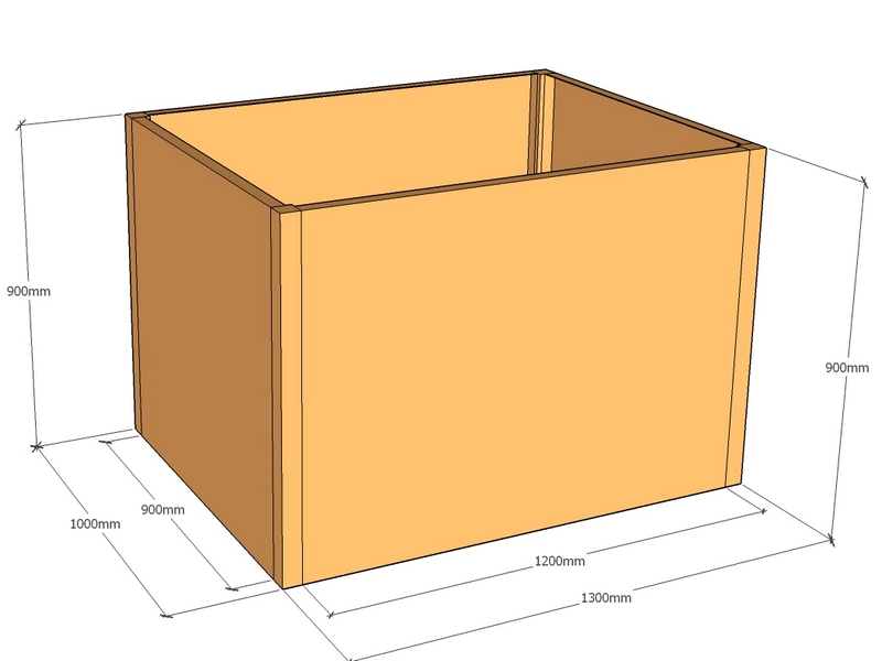 [CorPlaRec1300-1000-900] Rectangular planter 1300L x 1000W x 900T