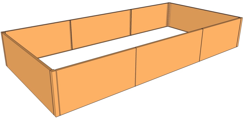 Rectangular planter 4000L x 1900W x 600T
