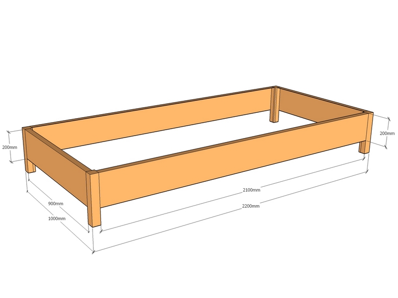Rectangular planter 2200L x 1000W x 200T