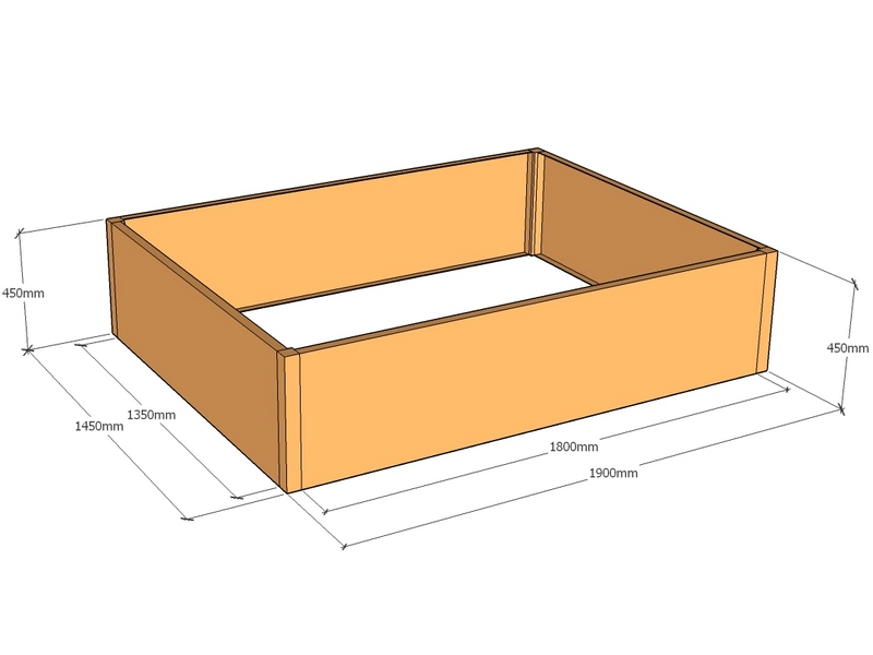 Rectangular planter 1900L x 1450W x 450T