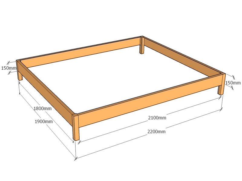 Rectangular planter 2200L x 1900W x 150T