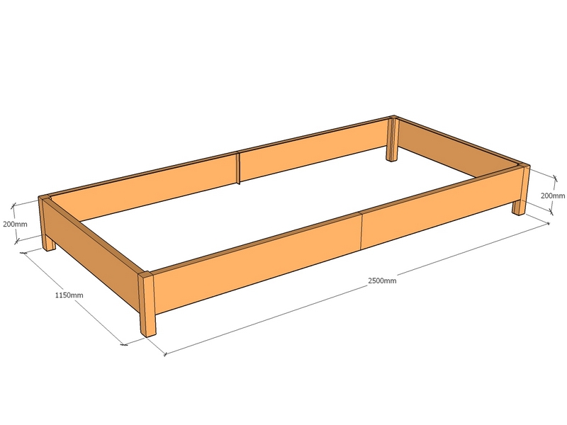 Rectangular planter 2500L x 1150W x 200T