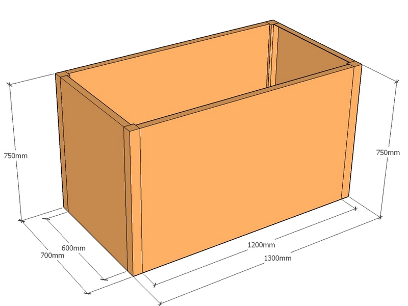Rectangular planter 1300L x 700W x 750T