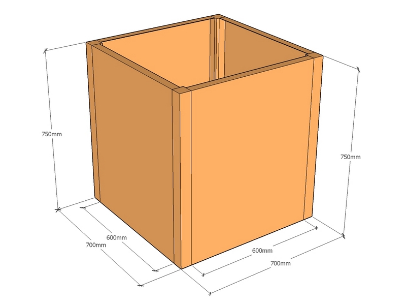 Rectangular Planter 700L x 700W x 750T