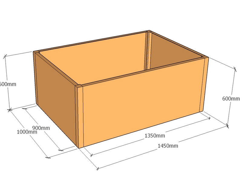 Rectangular planter 1450L x 1000W x 600T