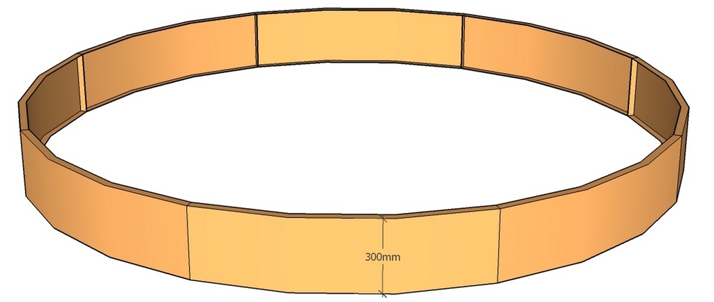 [CorPlaRnd1500-300-2] Round planter 1500rad x 300T-2