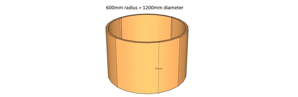 [CorPlaRnd600-750-2] Round planter 600rad x 750T-2
