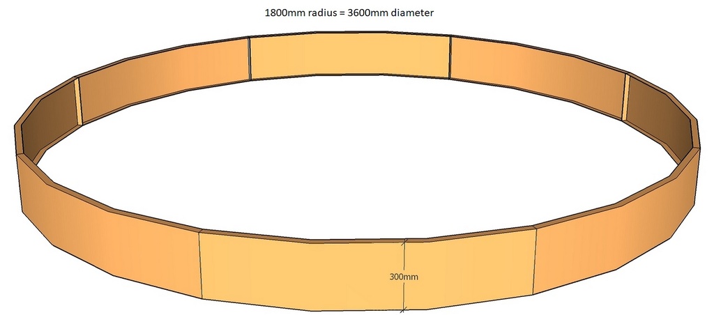 [CorPlaRnd1800-300-2] Round planter 1800rad x 300T-2