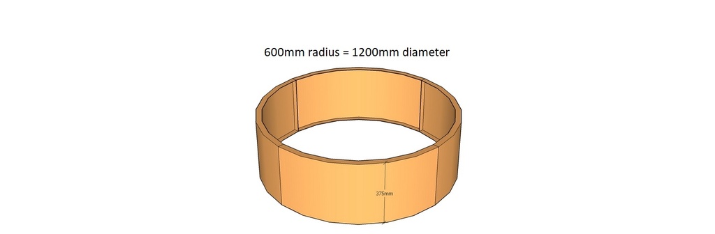 [CorPlaRnd600-375-2] Round planter 600rad x 375T-2