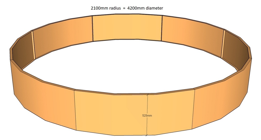 [CorPlaRnd2100-525-3] Round planter 2100rad x 525T-3