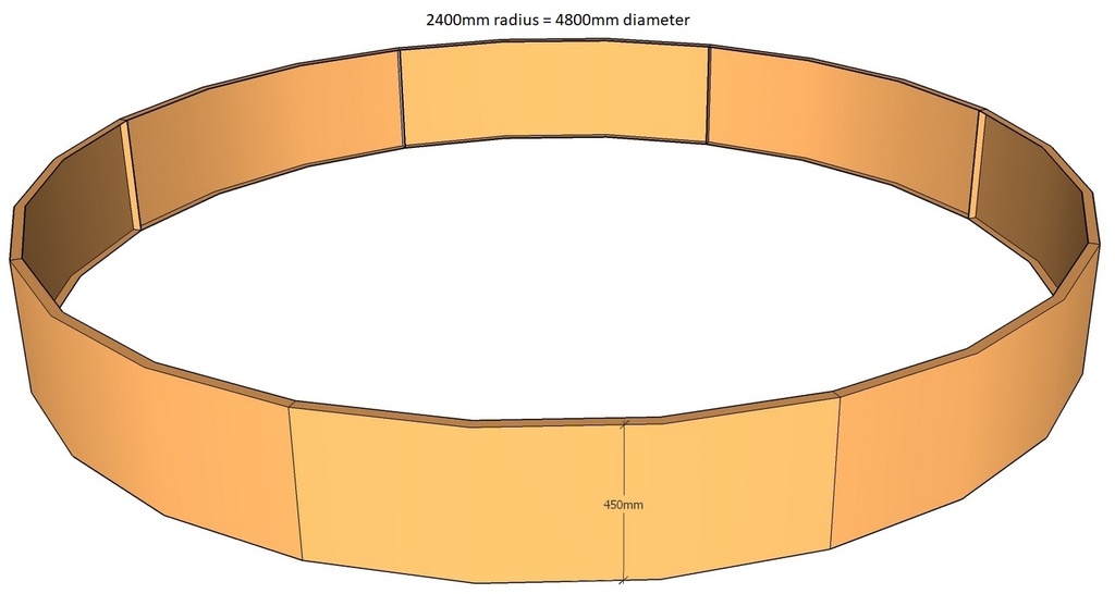 [CorPlaRnd2400-450-3] Round planter 2400rad x 450T-3