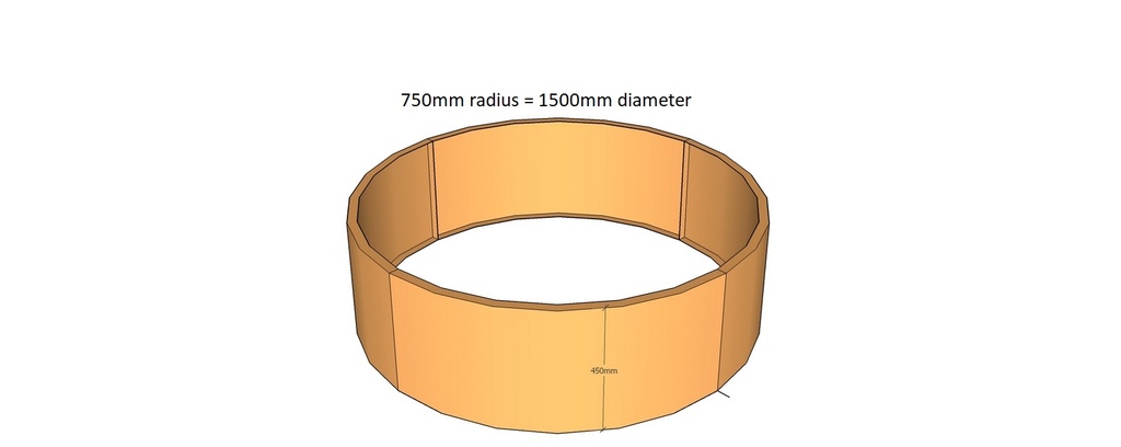 [CorPlaRnd750-450-2] Round planter 750rad x 450T-2