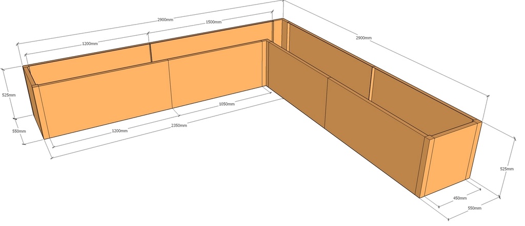 L-shaped 2900-2900-550-525T