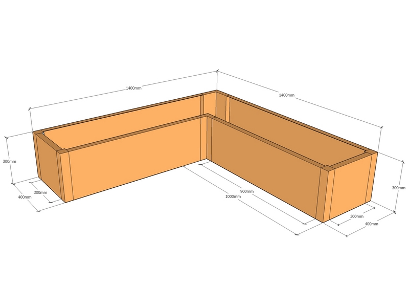 [CorPlaL1400-1400-400-300] L-shaped 1400-1400-400-300T