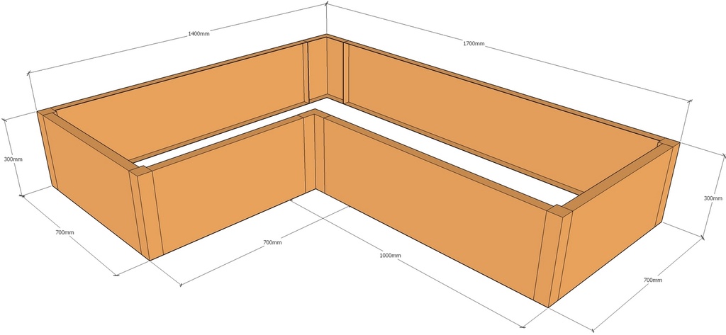 [CorPlaL1700-1400-700-300] L-shaped 1700-1400-700-300T