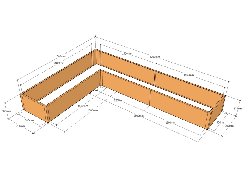 [CorPlaL3200-2300-700-375] L-shaped 3200-2300-700-375T
