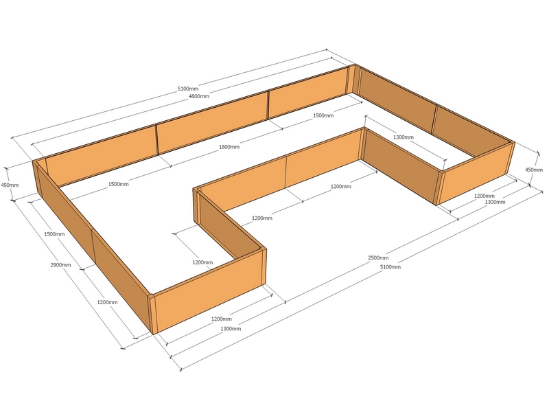 [CorPlaC5100-2900-1300-450] C-shaped 5100-2900-1300-450T