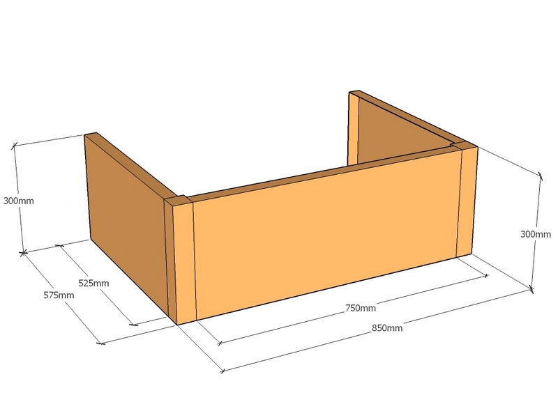 [CorPlaB850-575-300] Backless 850 x 575 x 300mm Tall
