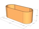 Oblong planter 2400L x 450rad x 900Tall
