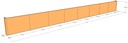 Retaining wall straight 9.73m long x 900mm T