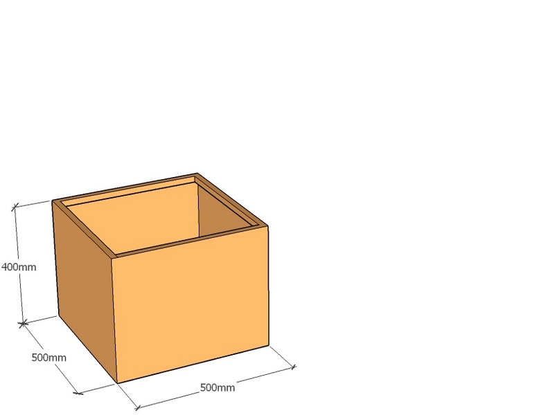 One Piece Corten Planter 500L x 500W X 400Tall