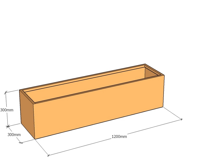 One Piece Corten Planter 1200L x 300W X 300Tall