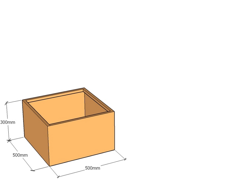 One Piece Corten Planter 500L x 500W X 300Tall