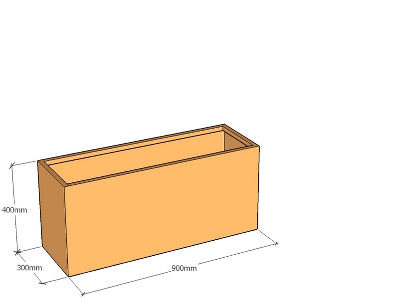 [CorPlaW900-300-400T] One Piece Corten Planter 900L x 300W X 400Tall