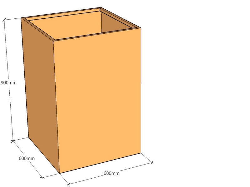 [CorPlaW600-600-900T] One Piece Corten Planter 600L x 600W X 900Tall
