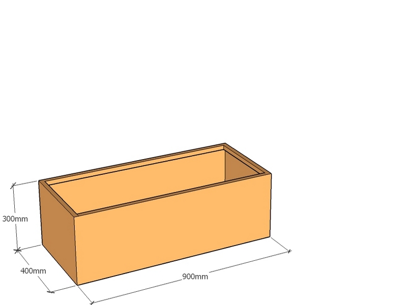 [CorPlaW900-400-300T] One Piece Corten Planter 900L x 400W X 300Tall