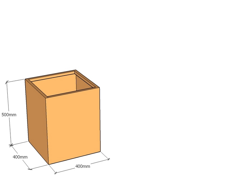 [CorPlaW400-400-500T] One Piece Corten Planter 400L x 400W X 500Tall