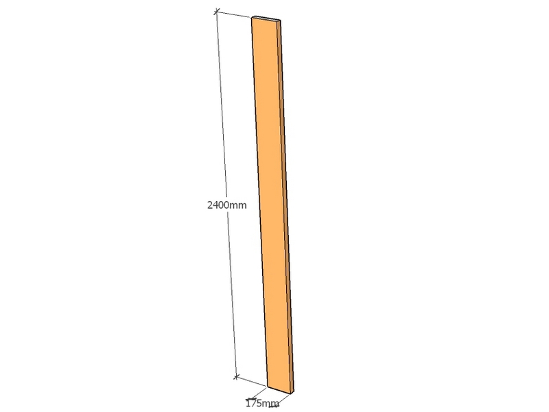 [CorC-sect-2400-175-30-3] Fence C sect 2400 x 175 x 30 x 3