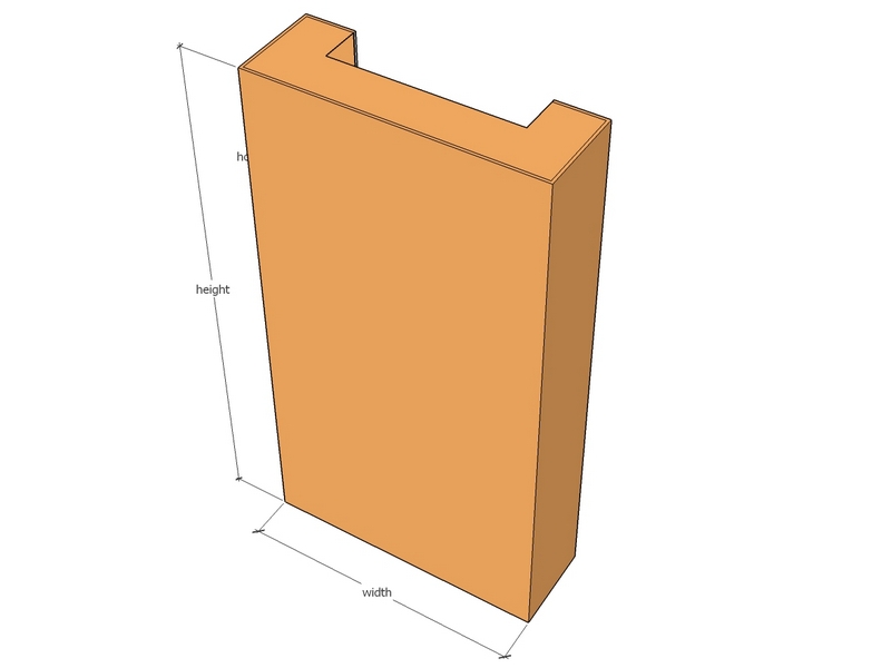 [CorSquEndCap747-200-65] Corten Squ End Cap V 747 x 200mm